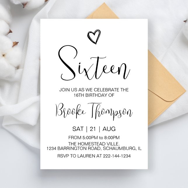 Convite Garota de aniversário de 16 anos Festa de aniversá (Criador carregado)