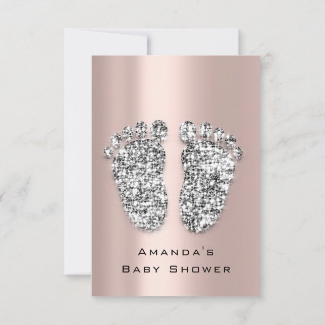 Convite Garota de Cinza de Pés de Rosa com brilho (Verso)