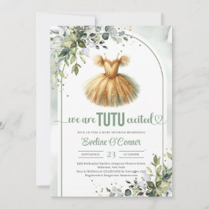 Convite Garota de ouro a aquarela e roupa de eucalipto