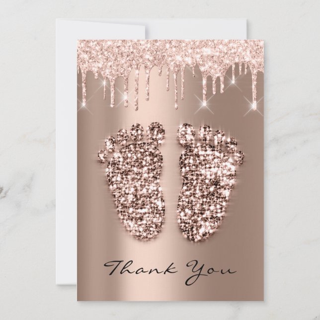 Convite Garota de Rosa com brilho no Chá de fraldas de obr (Verso)