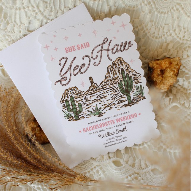 Convite Garota do Oeste Selvagem Yee Haw Roteiro (Criador carregado)