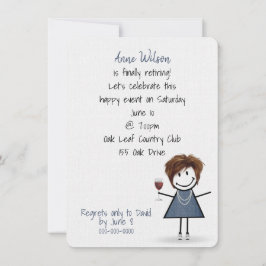 Convite Garota do Partido da Reforma com Vidro de Vinho