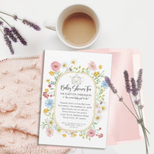 Convite Garota do Partido do Tea Party das Abelhas Florais