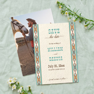 Convite Garota do sudoeste do oeste do rancho salva a data