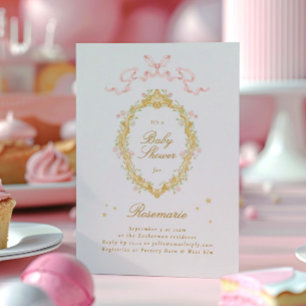 Convite Garota Fairytale Princesa Estrelas Arco Chá de fra