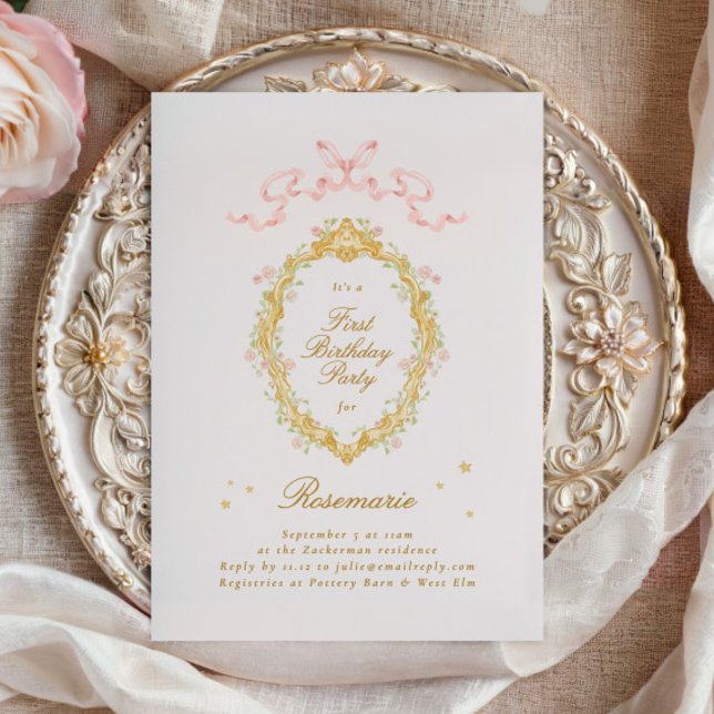 Convite Garota Fairytalt Princesa Arco Festa de aniversári (Criador carregado)