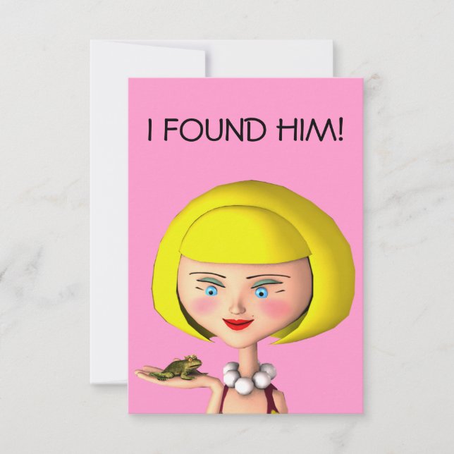 Convite Garota Feliz com Sapo Prince (Frente)