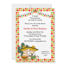 Garota gêmea Chá de fraldas Fiesta Mexicana Convid