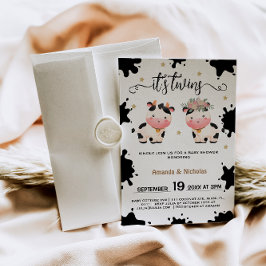 Convite Garota gêmea sagrada vaca que era Chá de fraldas