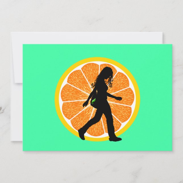 Convite Garota Laranja Gigante de Grafite (Frente)