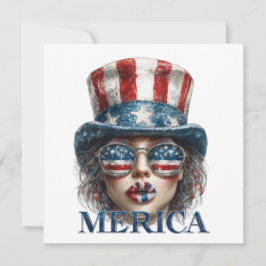 Convite Garota Merica, Quatro de Julho Garota Glamurosa co