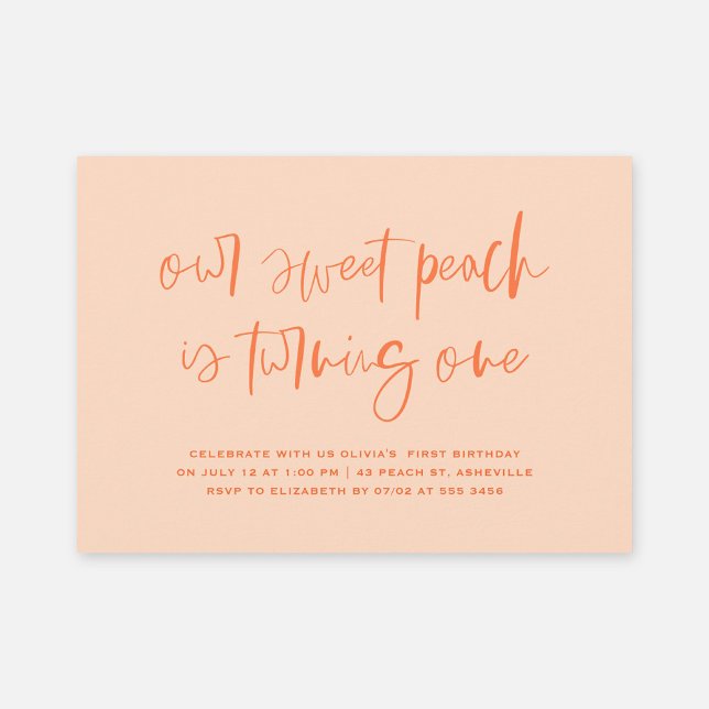 Convite Garota Minimalista Doce Primeiro Aniversário (Criador carregado)