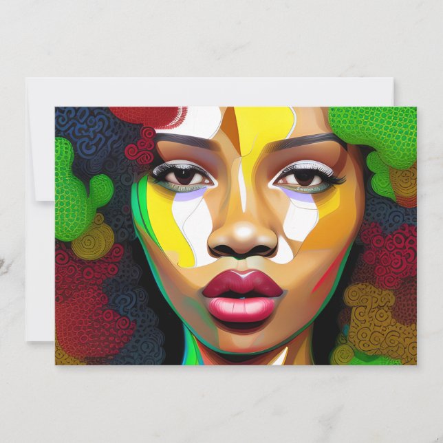 Convite Garota Negra Magia Aniversário Sista Melanin Mulhe (Frente)