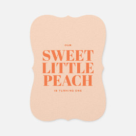 Convite Garota Pêssego Doce Primeiro Aniversário