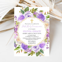 Garota Primeira Sagrada lavanda Floral Roxo