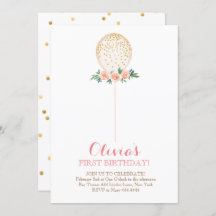 Garota Primeiro Aniversário Balão Dourado de Aquar