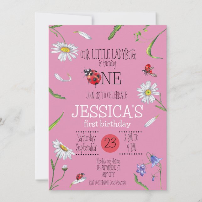 Convite Garota primeiro aniversario Magia de Cólvora de Có (Frente)