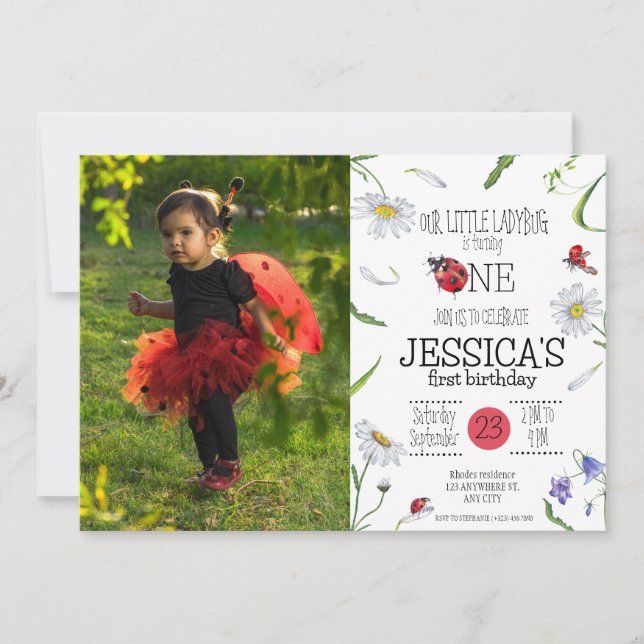 Convite Garota primeiro aniversario Magia de Cólvora de Có (Frente)