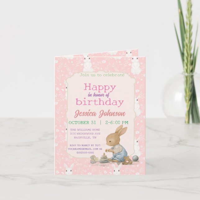 Convite Garota Rosa (Frente)