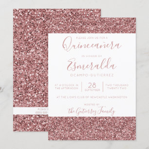 Convite Garota Rosa, cor-de-rosa, cinza, cinceanera