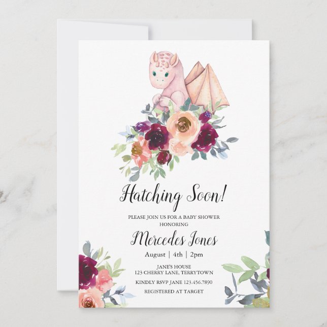 Convite Garota Rosa, Dragão Ataque Floral, Atacando Rapida (Frente)