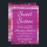 Convite Garota Roxa Glitter Sparkle Doce 16 Aniversário<br><div class="desc">Purple Watercolor Sparkle Sweet Sessenta Convites de aniversário para uma Céu Célestial Noite Estrelas 16ª celebração da festa de aniversário. Este convite é perfeito para uma Festa de aniversário Burgundy Girly Sweet 16. Entre em contato com o designer para obter itens correspondentes personalizados.</div>