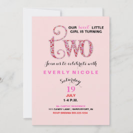 Convite Garota: Segundo Berçário Vermelho Rosa