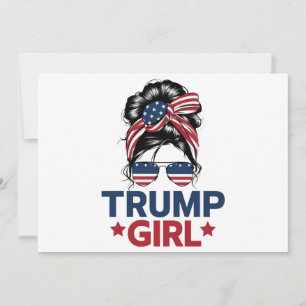 Convite Garota Trump Coque Desgrenhado Trump 2024 Eleição