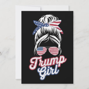 Convite Garota Trump Coque Desgrenhado Vintage Bandeira Am