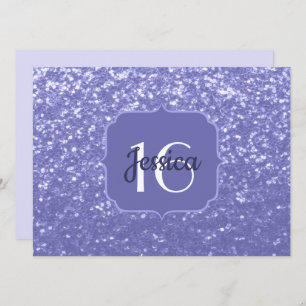 Convite Garota violeta doce 16 Monograma