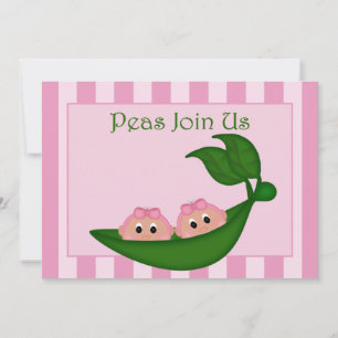 Convite Garotas Bonitas, Gêmeas, Tiras Rosa