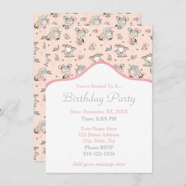 Convite Garotas Bonitas Lendo Livros Dão Ideias (Frente/Verso)