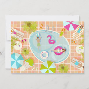 Convite Garotas de biquíni e rapazes jogando jogo de pisci