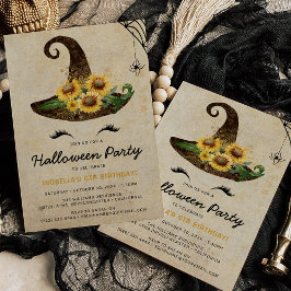 Convite Garotas de bruxas bonitas no Halloween Crianças Am