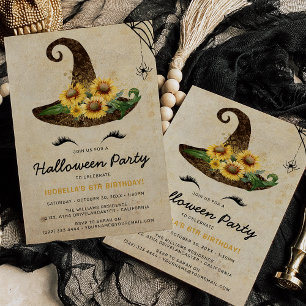 Convite Garotas de bruxas bonitas no Halloween Crianças Am