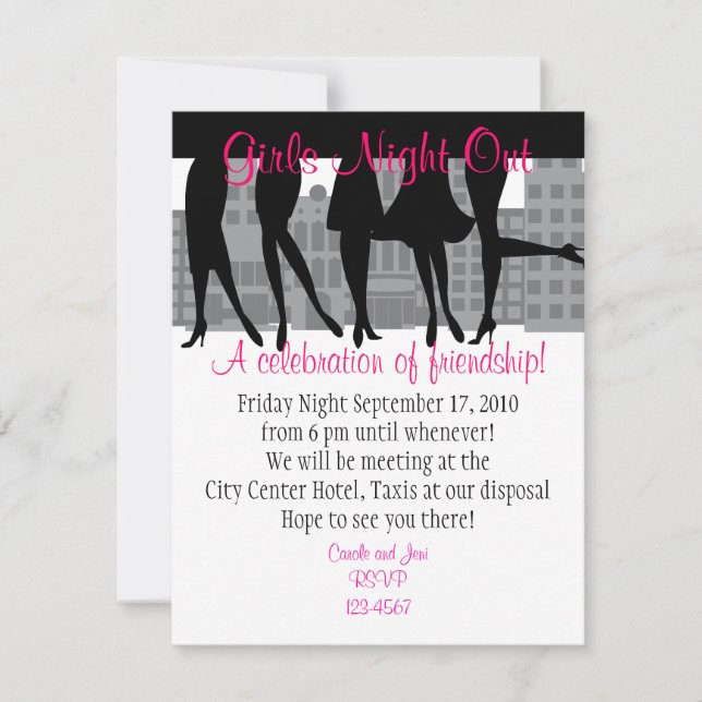 Convite Garotas Noite Fora (Frente)