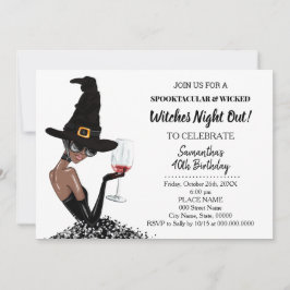 Convite Garotas Noturnas Bruxas de Halloween Festa de aniv