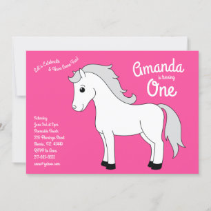 Convite Garotas-primeiro aniversario-Rosa-Rosa--de-Cavalo-
