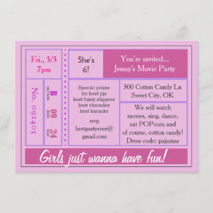 Convite Garotas Querem Diversão De Filme Convidado