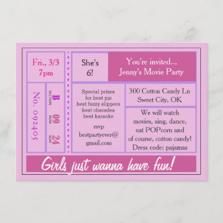 Convite Garotas Querem Diversão De Filme Convidado