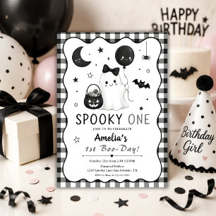 Convite Garotinha de um ano no Halloween Assustador