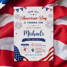 Garoto Americano Aniversário 4 de Julho