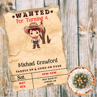 Convite Garoto Aniversariante Country Western Procurado