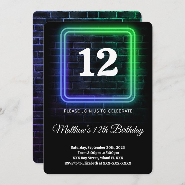 Convite Garoto Aniversário (Frente/Verso)