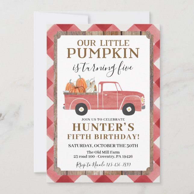 Convite Garoto Cai Festa de aniversário De Qualquer Caminh (Frente)