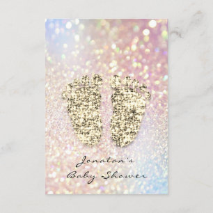 Convite Garoto Chá de fraldas Brilhante De Pés-Rosa