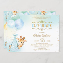 Garoto Chá de fraldas Cute Girafa Balões