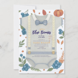 Convite Garoto chá de fraldas de outono, macacão invita