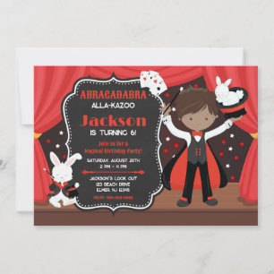 Convite Garoto de Show Mágico Mágico Festa de Aniversário