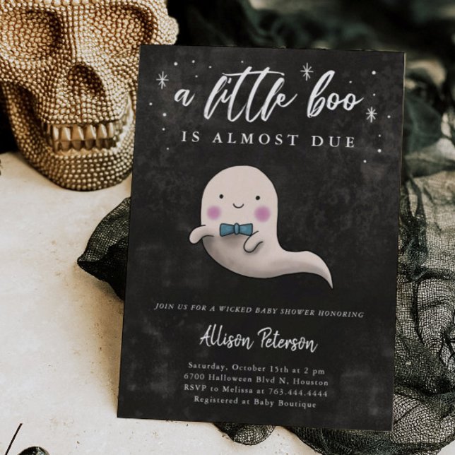 Convite Garoto Fantástico Chá de fraldas de Halloween Pequ (Criador carregado)